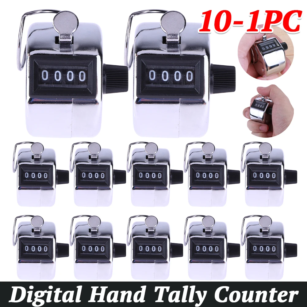 Badminton Counter - Metal Handheld Tally Counter 4-Digit Number