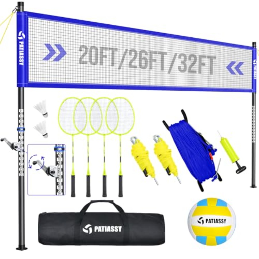 Badminton Netting - Volleyball Badminton Net Set Combo for