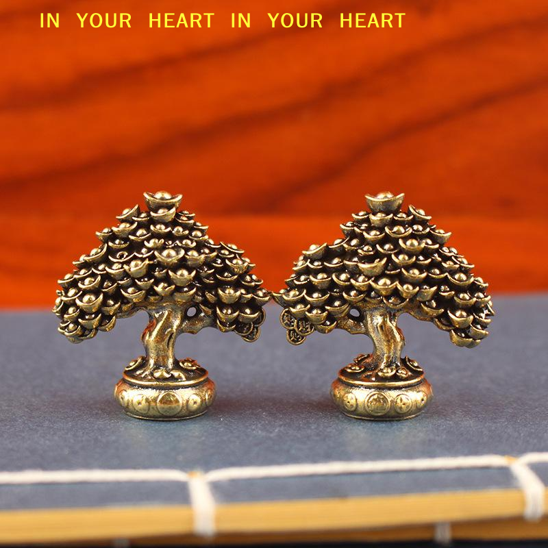 Badminton Live - 【X】Brass Fortune Tree Ornaments Potted Tree