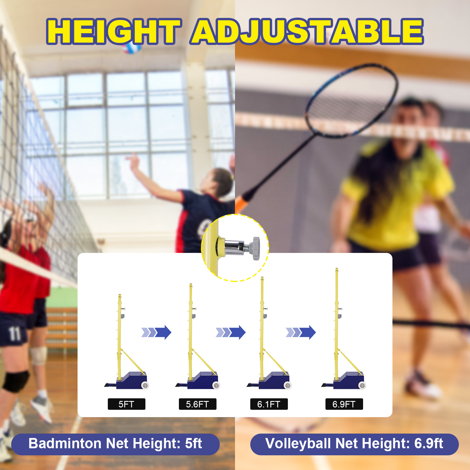 Volleyball Poles Heavy Duty Ba - Badminton Netting recension och pris
