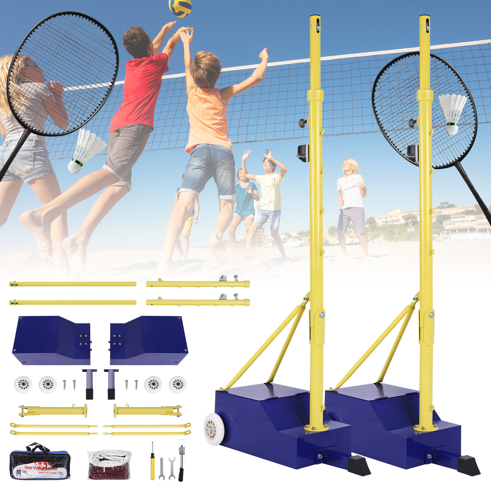 Volleyball Poles Heavy Duty Ba - Badminton Netting recension och pris