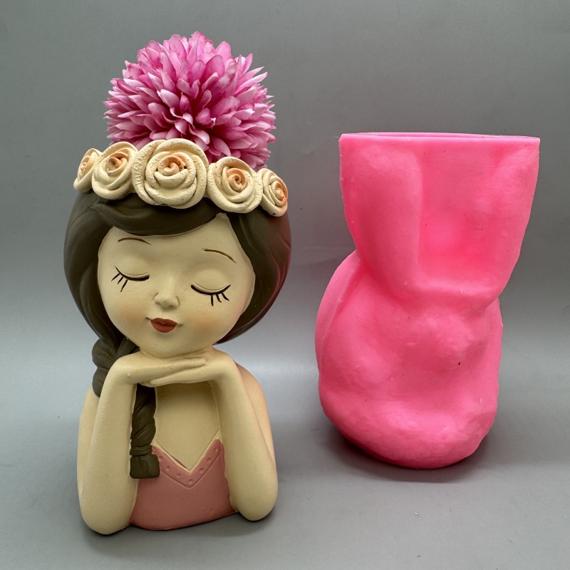 Cute girl flower pot silicone  - Badminton Live recension och pris