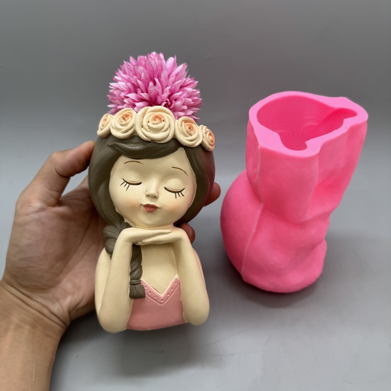 Cute girl flower pot silicone  - Badminton Live recension och pris