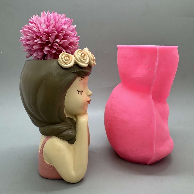 Cute girl flower pot silicone  - Badminton Live recension och pris