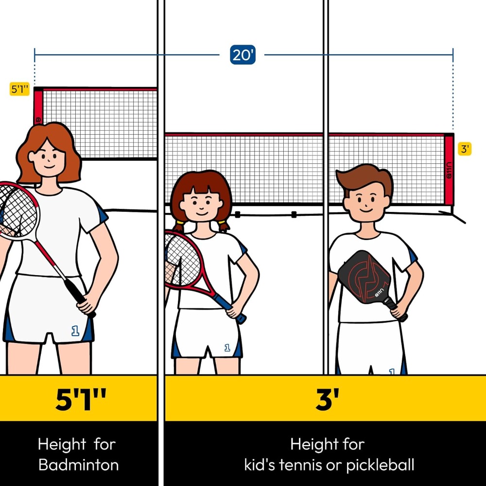 Adjustable Badminton Net - Mul - Badminton Netting recension och pris