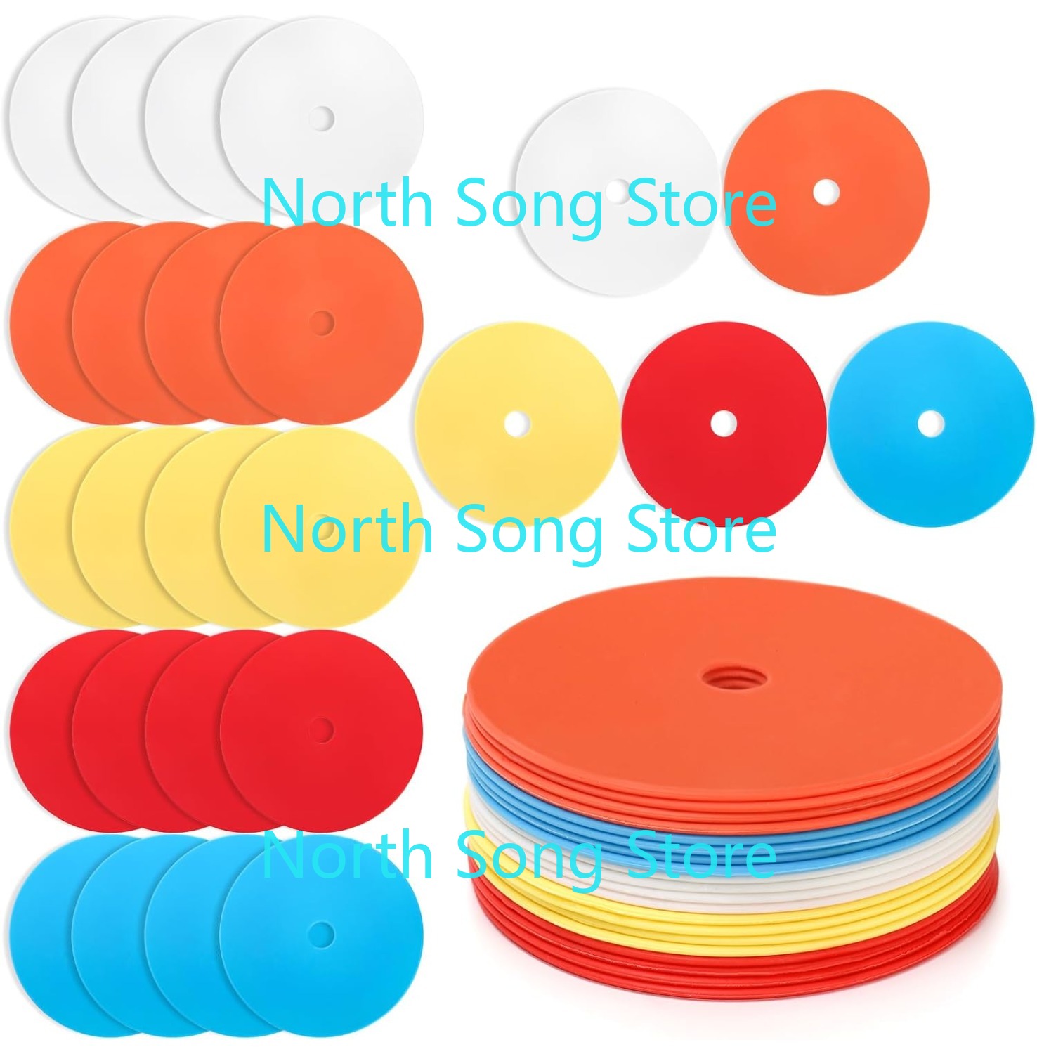 20 Pcs 6'' Flat Cones Spot Mar - Court Marker Cone recension och pris